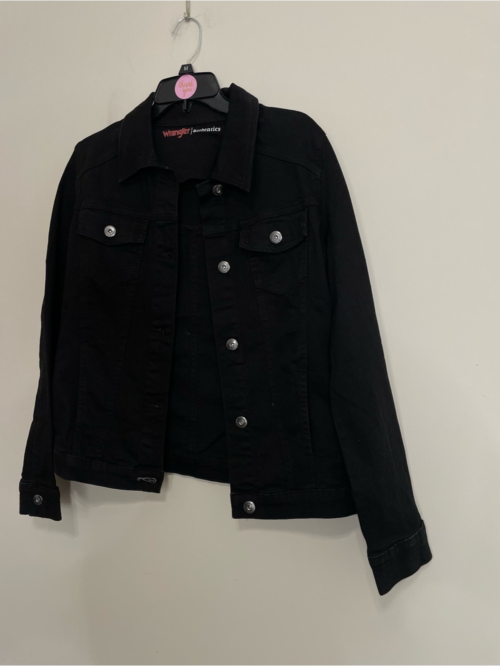 Wrangler Black Denim Jacket - Classic Women's Trucker Size Medium